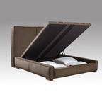 Κρεβάτι με Κεφαλάρι και Αποθηκευτικό Χώρο Hauz Luna Veniche Mocca 200X200